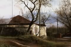 Str. E. Doga, Kishinev, fabric on cardboard