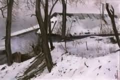 House in snow. Dobruşa str., old Kishinev